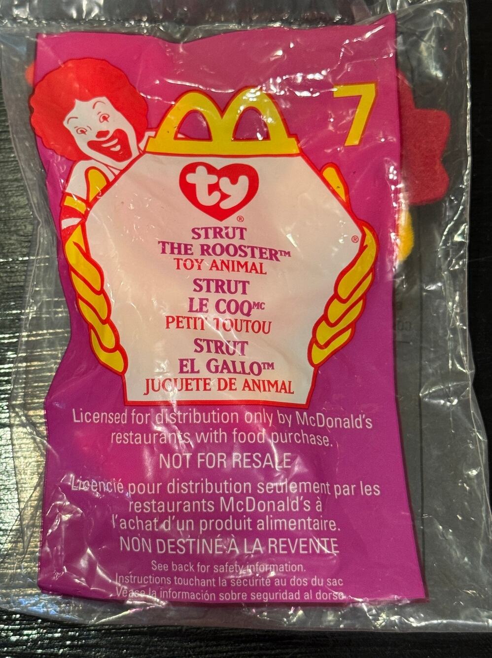 McDonald's Ty Beanie Baby 1999 Strut the Rooster #7